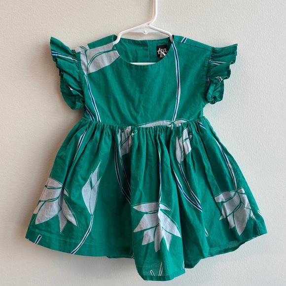 Tea Collection Emerald Leaf Print Dress - Picture 1 of 6
